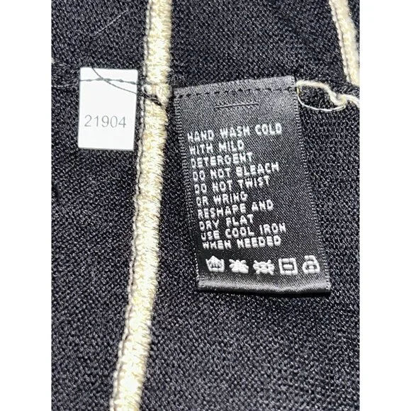 NWT August Silk Heritage Sz XL Black Gold Stripes Textured Button Up Cardigan - Picture 10 of 10